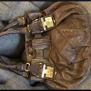 Juicy couture brown leather purse with wallet